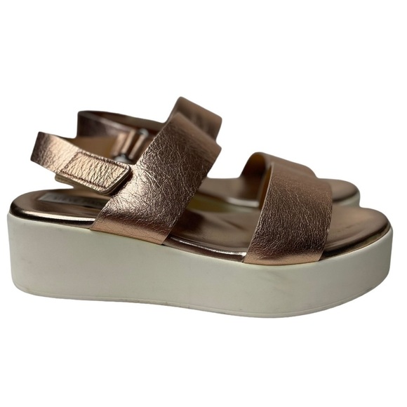 Steve Madden Rachel Women’s Metallic Leather Platform Sandals - Picture 4 of 10